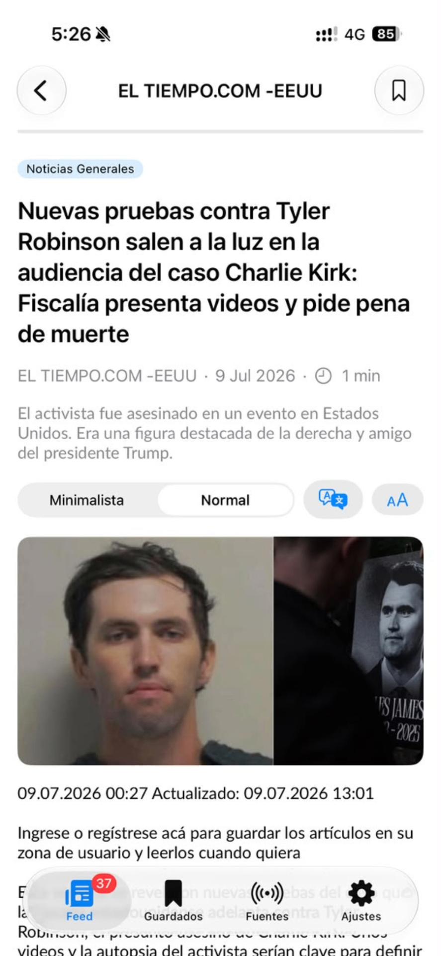 Artículo abierto con imagen destacada